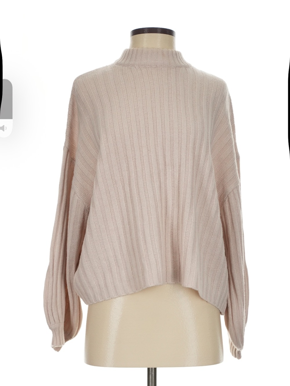Princess Polly Ribbed Cowl Neck Sweater - Blush Beige